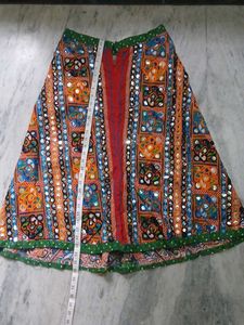 Boho Embroidered Mirror Work Ethnic Skirt