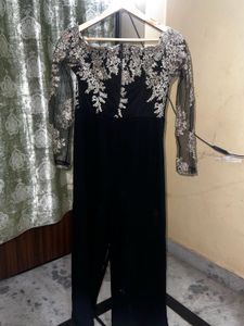 Elegant Black &amp; Gold Party Jumpsuit