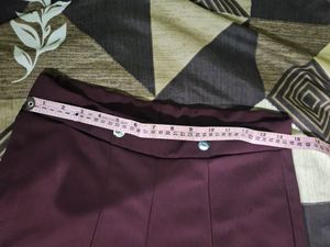 Flared Burgundy Pants For Women