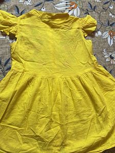Yellow Embroidered Girls Dress