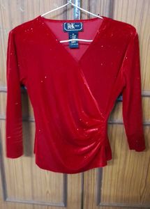 Red Velvet Wrap Top
