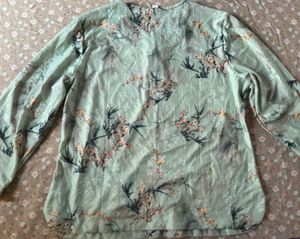 Elegant Light Green Floral blouse