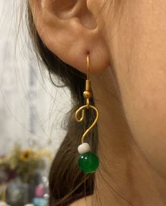 Green Jade Bead Earrings