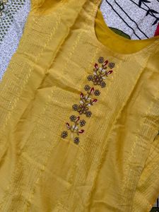 Yellow 3-Piece Kurta Set with Dupatta