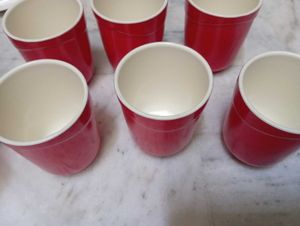 Red jug and 6 glass Set
