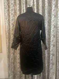 Sleek Black Satin Dress