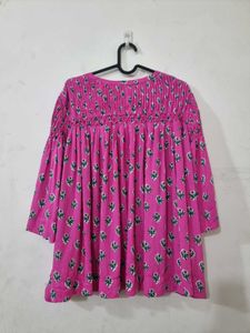 00170 Pink Floral tunic blouse