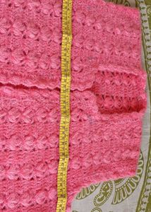 Peach Colour Crochet Jacket