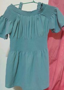 Pista Green Off Shoulder Top
