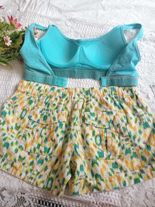 Cute Bra Top &amp; Shorts Set
