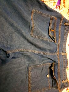 Blue Denim Cargo Pants