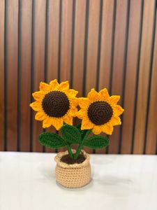 Crochet Sunflower Plant