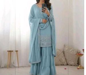 Beautiful Light Blue Kurta Set with Dupatta