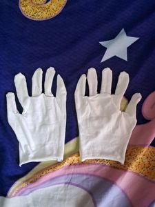 White, Cotton Gloves For Boys N Girls