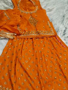 Orange Indian Lehenga Choli Set