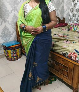 Beautiful Green & Blue Saree