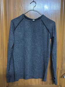 Comfortable Charcoal Grey Long Sleeve Top