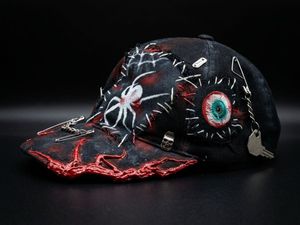 Unique handcrafted Spider Web Eyeball Cap