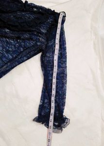 Elegant Navy Lace mesh top