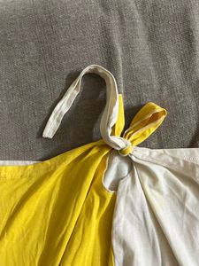 Yellow and White Color Top