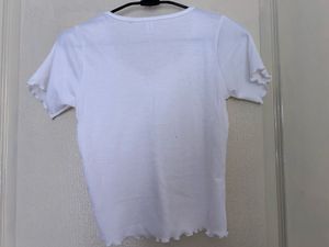 Cute White Knot Front T-Shirt