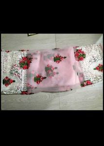 Elegant Pink Net Saree
