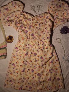 Floral Puff Sleeve Mini Dress