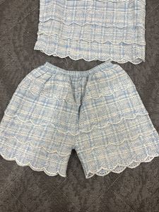 Cute Plaid Ruffle Set - Top &amp; Shorts