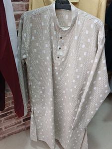 Men's Beige Kurta