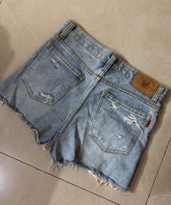 Distressed Denim Shorts