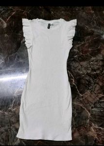 Cute White Ruffle Sleeve Dress