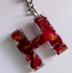 Resin Initial Keychains with Pressed Flowers