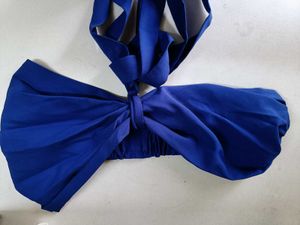 Vibrant Blue Bow Bikini Top