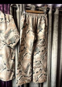 Retro Abstract Print Button-Up Top &amp; Pants Set