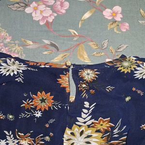 Boho Floral Print Sheer Blouse