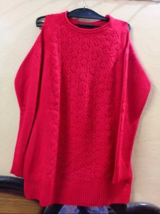 Bold &amp; Beautiful Red Winter Sweater/top-Cozy