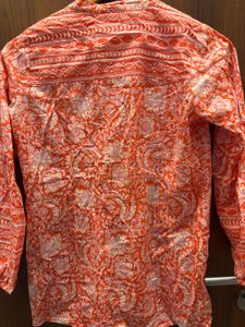 Orange Printed Kurta