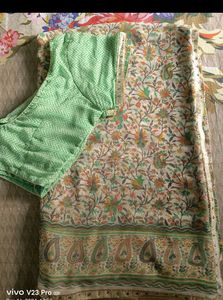 Elegant Floral Print Ethnic Gown