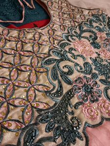 Baby Pink Designer Net Chudidhar