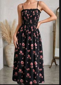 Floral Smocked Midi Dress