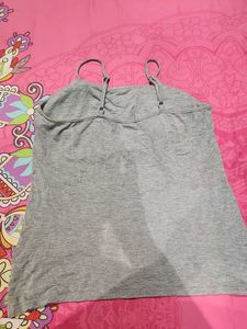 Comfortable Grey Spaghetti Strap Padded Camisole