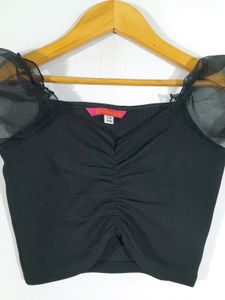 Black Crop Top For Girl's