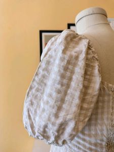 Gingham Puff Sleeve Mini Dress