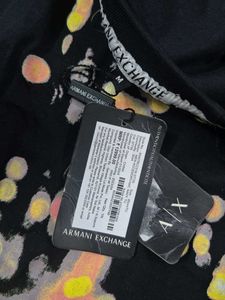 og  armani exchange Abstract Print Black T-Shirt