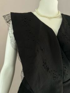 Chic Black Sheer Overlay Dress