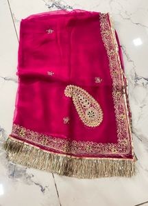 Stunning Pink Embroidered rajputi pure kurti kachl