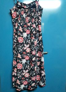 Tokyo Talkies Navy Blue Floral Midi Dress Trendy👗