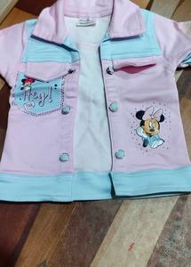 beautiful Pink and sky blue shirt pant for kids
