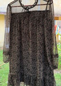 Sheer Floral Print Dress