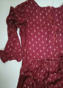 Maroon Kurta with Intricate Embroidery